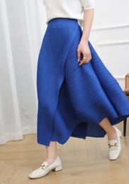 Skirts Pleated Skirt 2024 Autumn High Waist Loose Irregular Japanese Khaki Women Aesthetic Designer Clothing