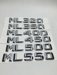 Car Stickers Chrome ML320 ML350 ML400 ML450 ML500 ML550 Rear Trunk Emblem Badge Letters For Mercedes ML Class9126353