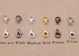 300pcs 18MM Jewelry Findings Bronzegoldrose Goldblackrhodiumsilver Lobster Clasp Hooks for Necklace Chain2322887