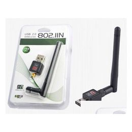 Network Adapters 150Mbps Usb Wifi Wireless Networking Card Lan Adapter With 5Dbi Antenna Ieee 802.11N/G/B For Computer Accessories Dro Otsph