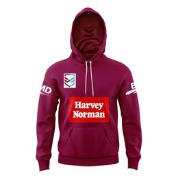 2024 Kids Rugby Hoody Queensland Maroons Hoodies Boys Girls Home Away Outdoor Hoodies