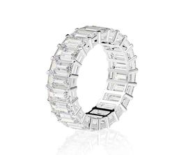 Eternity Emerald Cut Lab Diamond Ring 925 Sterling Silver Engagement Wedding Rings For Women Jewellery Gift6232460