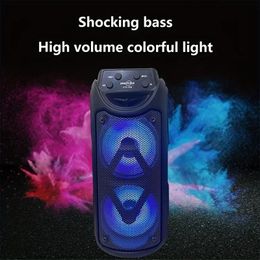 Super Large Outdoor Bluetooth Speaker 3 Inch Double Horn Subwoofer Portable Wireless Column Bass Sound Microphone Connection 240102