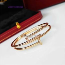 Fashion Bracelet Car tires's Ladies Rose Gold Silver Lady Bangle High end Asian Fine Edition Diamond Zircon Nail Ring Light Luxury Sty With Original Box