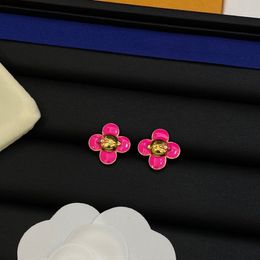 Top Quality Copper Luxury Brand Stud Earrings Bracelets Necklaces V Letter Flowers Hoops Luxury Couple Earrings Sets For Lady Gifts