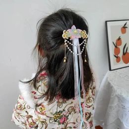 Hair Accessories Flower Tassel Duckbill Clip Women Ancient Style Hairpin Children Ribbon