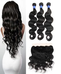 8A Mink Peruvian Virgin Human Hair Body Wave With Lace Frontal Closure 3 Bundles With 13x4 Ear to Ear Lace Frontal Weaves Hair9088009