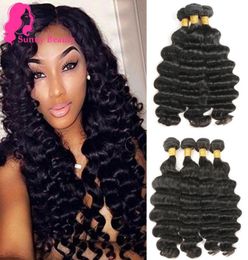 Indian Loose Deep Curly Remy Human Hairs 3 4 Bundles Rabake Brazilian Peruvian Malaysian Raw India Deepwave Hair Extensions super82309430