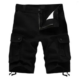 Men's Pants Solid Colour Shorts Summer Fashion Casual Cargo Zipper Button Leisure Sweatpants With Multi-pocket Ropa De Hombre