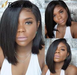 bella hair glueless straight short cut brazilian virgin humanhair lace front wig full lace wig for black women bob style wig s8832716