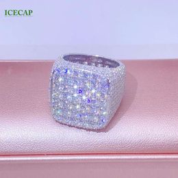 Custom Rings 925 Silver White Gold Plated Men Women Rings Iced Out Vvs Moissanite Full Diamond Ring Fine Jewellery