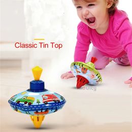 Moulty Classic Spinning Tin Top Toy Children Educational Interactiv for Gift Kids 240102