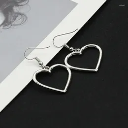 Dangle Earrings Fashion Chic Cute Hollow Heart For Women Charm Gold Silver Color Simple Trendy Romantic Gift Jewelry