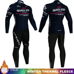 Racing Sets Professional Cycling Shirt Winter Fleece Jersey Bicycle Men's Blouse Quick Step Sports Set Outfit Equipment Clothing Man Thermal