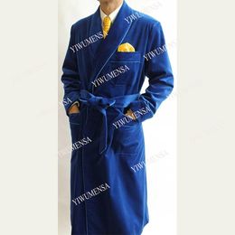 Jackets Yiwumensa Blue Veet Men's Jacket Formal Smoking Blazer Prom Gowns Designer Party Long Coat Custom Made Easy Wear Overcoat 2021