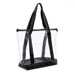 Shopping Bags Made With PVC Durable Transparent Tote Bag For Everyday Lightweight And Portable Clear 50x35x15cm