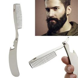 Hair Comb New Men039s dedicated Stainless steel folding comb set Mini pocket comb beard care tool Convenient and use hair brush1266060