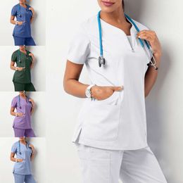 002 Healthca Protective Appal Workwear Women Health Femme Beauty Salon Clothes Scrub Tops Shirt Nurse Nursing Uniform jacketsto cheap mac