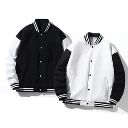 Thin Bomber Jackets Mens Couple Baseball Jacket Women Splicing windbreaker Unisex Style Varsity Custom Streetwear 240102