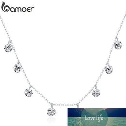 Pendant Necklaces Real 925 Sterling Silver Dazzling Cubic Zircon Round Circle CZ for Women Sterling Silver Jewelry SCN299212L