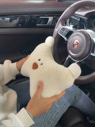 Seat Cushions Car Cartoon Bear Head Pillow Lumbar Female Neck Creative Cute P Interior Accessories Drop Delivery Ot0Yf