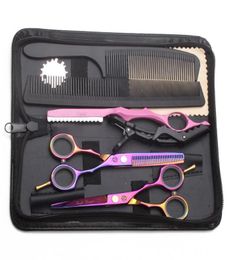 Hair Cutting Scissors Suit 55quot 6quot 440C Thinning Shears Barber Makas Hairdressing Scissors Razor Professional Hair Sciss7015317