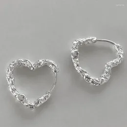 Hoop Earrings 925 Silver Plated Love Heart Earring For Women Girls Party Wedding Trendy Jewellery Eh805