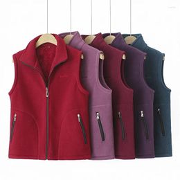 Women's Vests Women Autumn Winter Shake Fleece Sleeveless Jacket Female Waistcoats Coats Trendy Outwear Chaleco Mujer XL-6XL