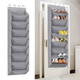 Large Deep Pockets Door Shoe Rack 8 Tier Hanging Storage Bag for Baby Items Holder Narrow Pocket 240102