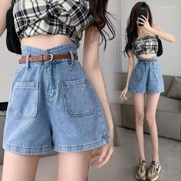 Women's Jeans Simple Denim Shorts For Women Spring/Summer Thin 2024 High Waisted Loose Fitting And Slimming Spicy Girl A-line Three Point