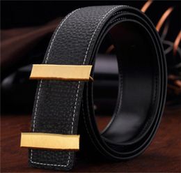 Designer cowhide leather belt men and women classic fashion fashion business wide 387899940