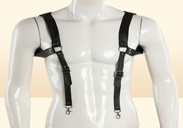 Mens Leather Vest Straps Braces Pu Belts Adjustable Vintage Chest Harness Suspender Brace Buckle L9l79126295