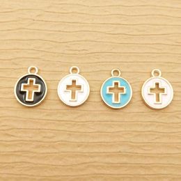 Charms 10pcs 11x15mm Enamel Cross Charm For Jewelry Making Fashion Earring Pendant Necklace Bracelet Accessories Diy Finding