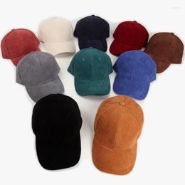 Ball Caps Unisex Men Women Corduroy Baseball Cap Plain Hat Outdoor Adjustable Sun Autumn Spring Vacation Casquette Gorras