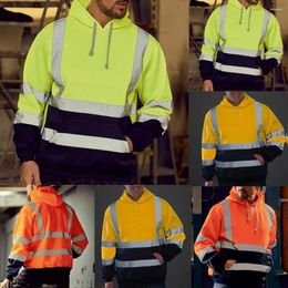 Men's Jackets Mens Creative Jacket With Sense Of Humour Reflective Strip Work Clothes Cosplay Fleece Color-Blocked Zipper Sweatshirt For Men