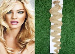 100g I Tip Human Hair Extension Body Wave Fusion Hair Extensions 1gStrands Remy Pre Bonded Keratin Hair Extension On the Keratin 4807175