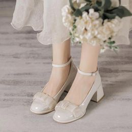 Dress Shoes 2024 Women Mary Jane Pumps Woman Vintage Girls High Heel Platform Lolita Japanese Style College Student Big Size 40