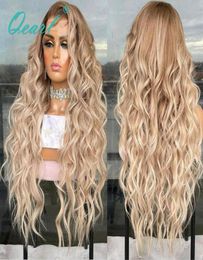 Lace Wigs Loose Curly Human Hair Wig 13x413x6 Caramel Light Blonde Ombre Highlights Colored Front REmy 150 26quot28quot Qear6606996