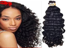 Human Hair For Micro Braids Deep Curly Human Hair Extensions Bulk 3 bundles 50gpiece 150g Top Quality Deep Curly Human Hair No We5110972