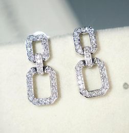 Victoria Super Star Long Dangle Earring Luxury Jewelry 925 Sterling Silver Full Pave White Sapphire Diamond Geometry Women Drop Ea9244253