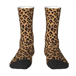 Men's Socks All Seasons Crew Stockings Tan Leopard Print Harajuku Casual Hip Hop Long Accessories For Men Women Gifts