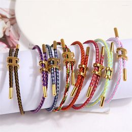 Charm Bracelets Luxury Multicolor Adjustable Bracelet Fashion Simple Stainless Steel Wire Waterproof Rope For Men Women Jewellery