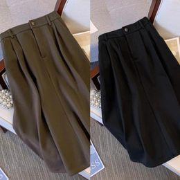 Skirts Black Cloth Thick Long Elegant High-Waisted Women'S Spring Autumn Winter Korean Style Fashion 2024 Harajuku Clothes Kawai