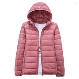 Women's Down Winter Jackets Women Ultra Light Duck Hooded Jacket Long Sleeve Warm Coats Parka Female Solid Portabl Outwear Parkas