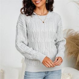 Women's Sweaters Fashion Cable Knitted Twisted Top Pullovers Long Sleeve Trend Design Women Knitwears Jumpers Y2K Streetwear