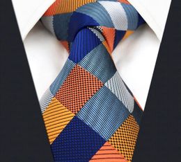 S17 Extra Long Size Checked Multicolor Mens Ties Neckties 100 Silk Jacquard Woven Gift For Men9227255