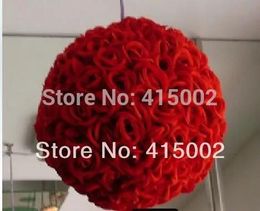 Wreaths WholesaleFree shipping 30cm*1pcs Rose kissing ball artificial silk decration flower wedding party red Colour weddng