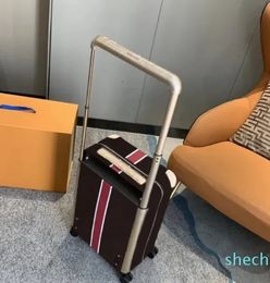 suitcase personalized customizable initial Stripe patten Classic Luggage Fashion unisex Trunk Rod
