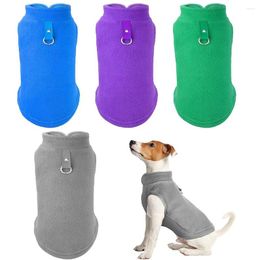 Dog Apparel Pet Clothing Fleece Vest Cold Weather Pullover Jacket Winter Clothes Sweater Coat With Leash Ring For Small Dogs Cat