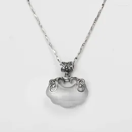 Chains 925 Silver Originality Auspicious Clouds Short Style Simple White Necklace For Women Clavicle Chain Chinese Jewellery